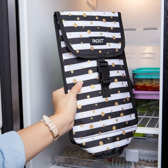 Packit Freezable Wine / Beverage Tote Bag in Celebration Dot Design - Picture 6 of 11